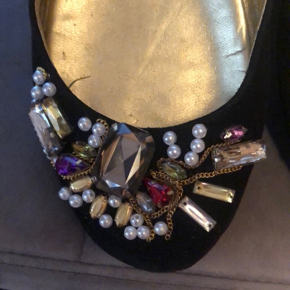 Nine West Black Embellished Flats - Picture 5 of 10